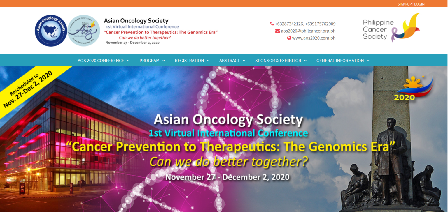 Asian Oncology Society International Conference 2020 Malaysian